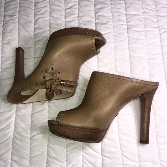 Prada Milano tan mule heels size 38 - US 8 - Picture 2 of 8